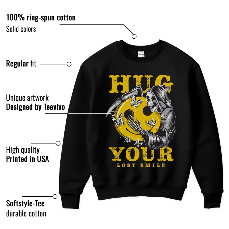 TeeVivo Sweatshirt Match Air Jordan 4 Retro Lightning Hug your lost smile – Air Jordan 4 Sweatshirt, AJ4 Sweatshirt
