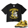 TeeVivo Crop Top Match Air Jordan 4 Retro Lightning Money change people – Air Jordan 4 Crop Top, AJ4 Crop Top
