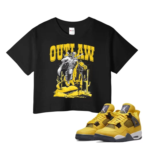 TeeVivo Crop Top Match Air Jordan 4 Retro Lightning Outlaw – Air Jordan 4 Crop Top, AJ4 Crop Top