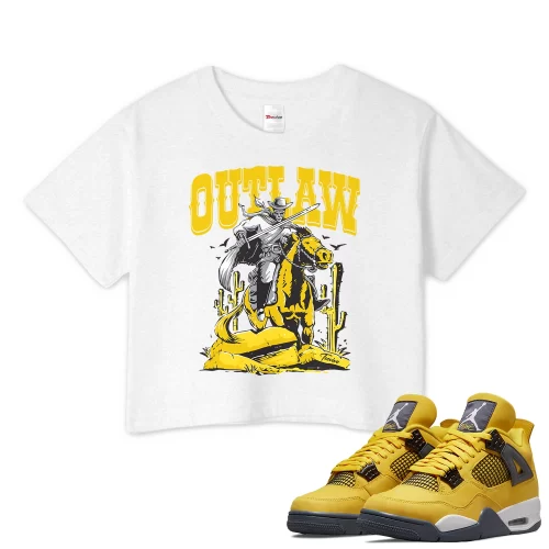 TeeVivo Crop Top Match Air Jordan 4 Retro Lightning Outlaw – Air Jordan 4 Crop Top, AJ4 Crop Top