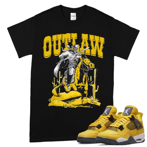 TeeVivo T-Shirt Match Air Jordan 4 Retro Lightning Outlaw – Air Jordan 4 Shirt, AJ4 Shirt