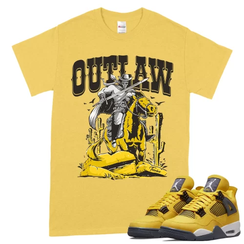 TeeVivo T-Shirt Match Air Jordan 4 Retro Lightning Outlaw – Air Jordan 4 Shirt, AJ4 Shirt