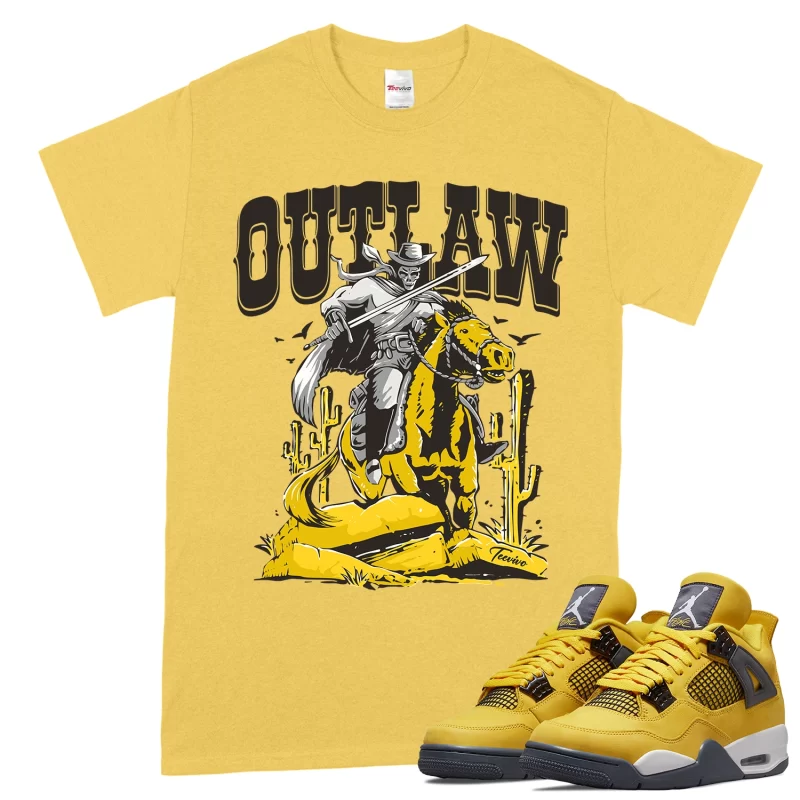 TeeVivo T-Shirt Match Air Jordan 4 Retro Lightning Outlaw – Air Jordan 4 Shirt, AJ4 Shirt