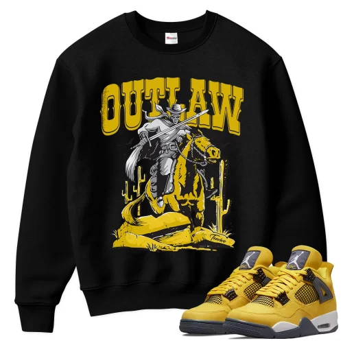 TeeVivo Sweatshirt Match Air Jordan 4 Retro Lightning Outlaw – Air Jordan 4 Sweatshirt, AJ4 Sweatshirt