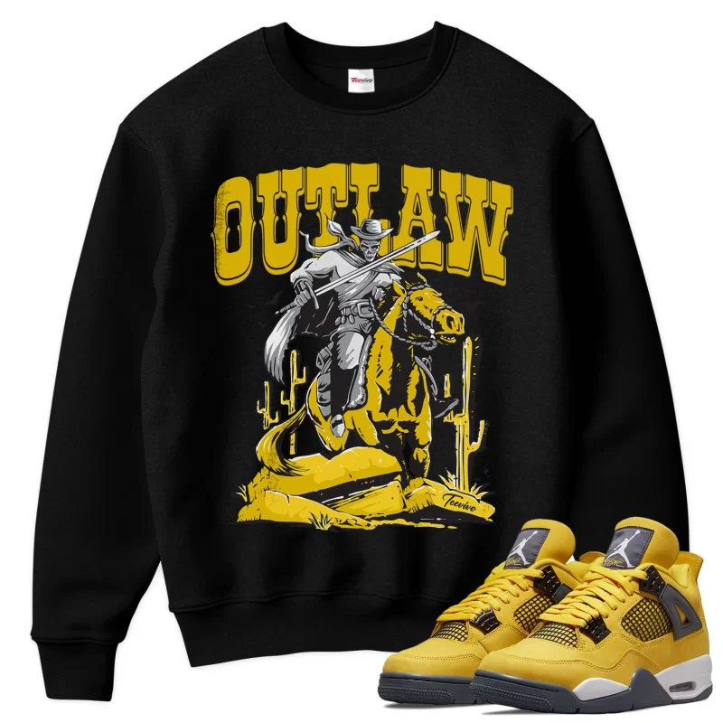 TeeVivo Sweatshirt Match Air Jordan 4 Retro Lightning Outlaw – Air Jordan 4 Sweatshirt, AJ4 Sweatshirt