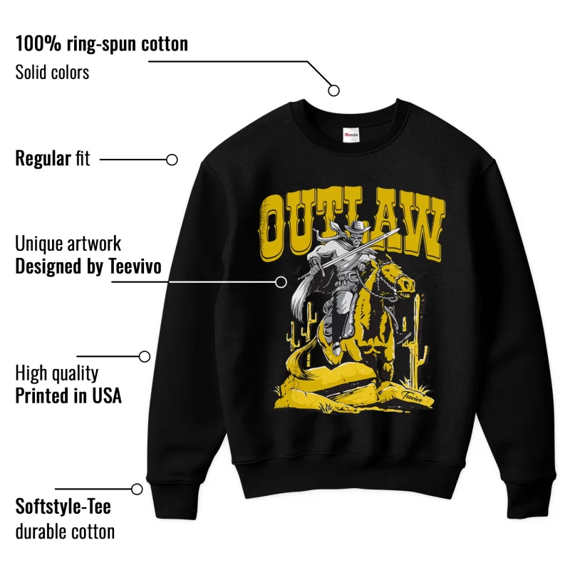 TeeVivo Sweatshirt Match Air Jordan 4 Retro Lightning Outlaw – Air Jordan 4 Sweatshirt, AJ4 Sweatshirt