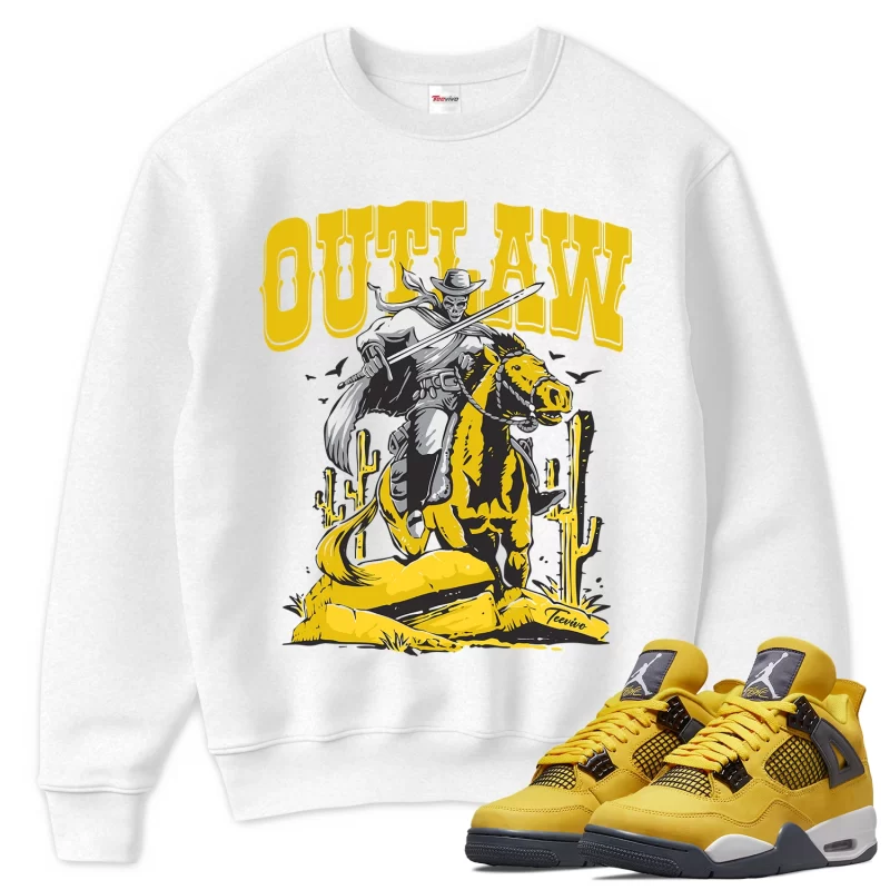 TeeVivo Sweatshirt Match Air Jordan 4 Retro Lightning Outlaw – Air Jordan 4 Sweatshirt, AJ4 Sweatshirt