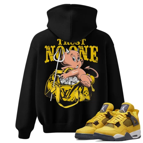 TeeVivo Hoodie Match Air Jordan 4 Retro Lightning Trust no one – Air Jordan 4 Hoodie, AJ4 Hoodie