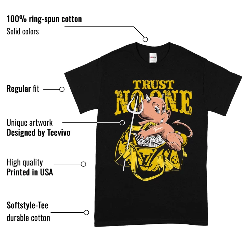 TeeVivo T-Shirt Match Air Jordan 4 Retro Lightning Trust no one – Air Jordan 4 Shirt, AJ4 Shirt