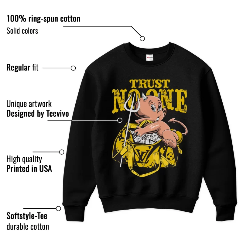 TeeVivo Sweatshirt Match Air Jordan 4 Retro Lightning Trust no one – Air Jordan 4 Sweatshirt, AJ4 Sweatshirt
