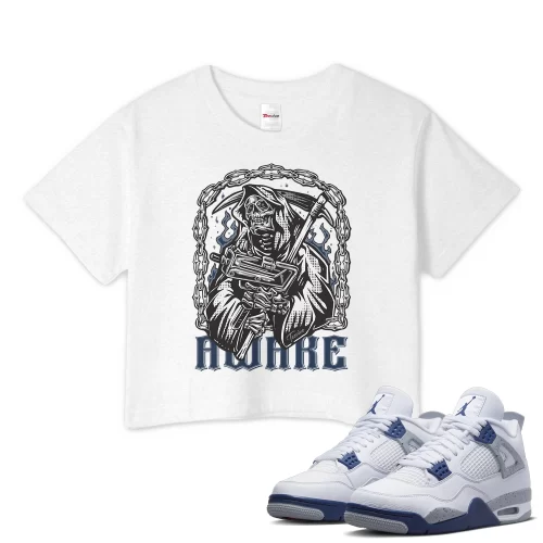 TeeVivo Crop Top Match Air Jordan 4 Retro Midnight Navy Awake – Air Jordan 4 Crop Top, AJ4 Crop Top