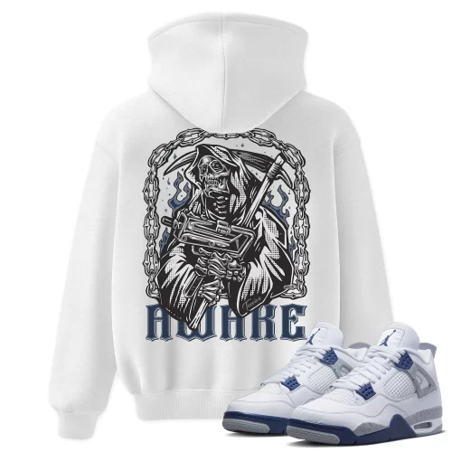 TeeVivo Hoodie Match Air Jordan 4 Retro Midnight Navy Awake – Air Jordan 4 Hoodie, AJ4 Hoodie