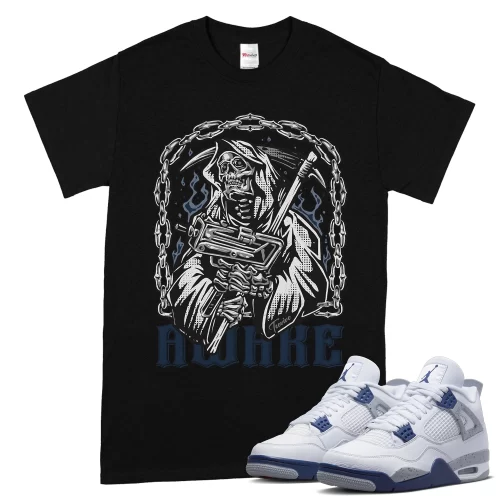 TeeVivo T-Shirt Match Air Jordan 4 Retro Midnight Navy Awake – Air Jordan 4 Shirt, AJ4 Shirt