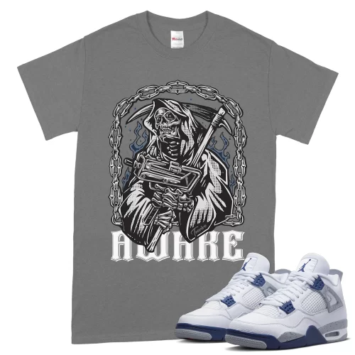 TeeVivo T-Shirt Match Air Jordan 4 Retro Midnight Navy Awake – Air Jordan 4 Shirt, AJ4 Shirt