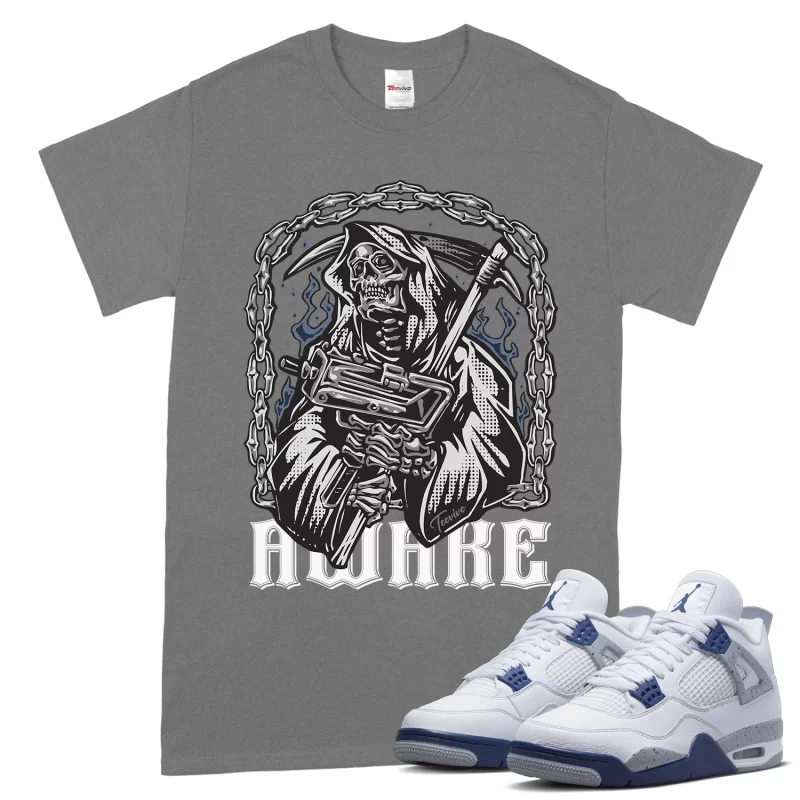 TeeVivo T-Shirt Match Air Jordan 4 Retro Midnight Navy Awake – Air Jordan 4 Shirt, AJ4 Shirt