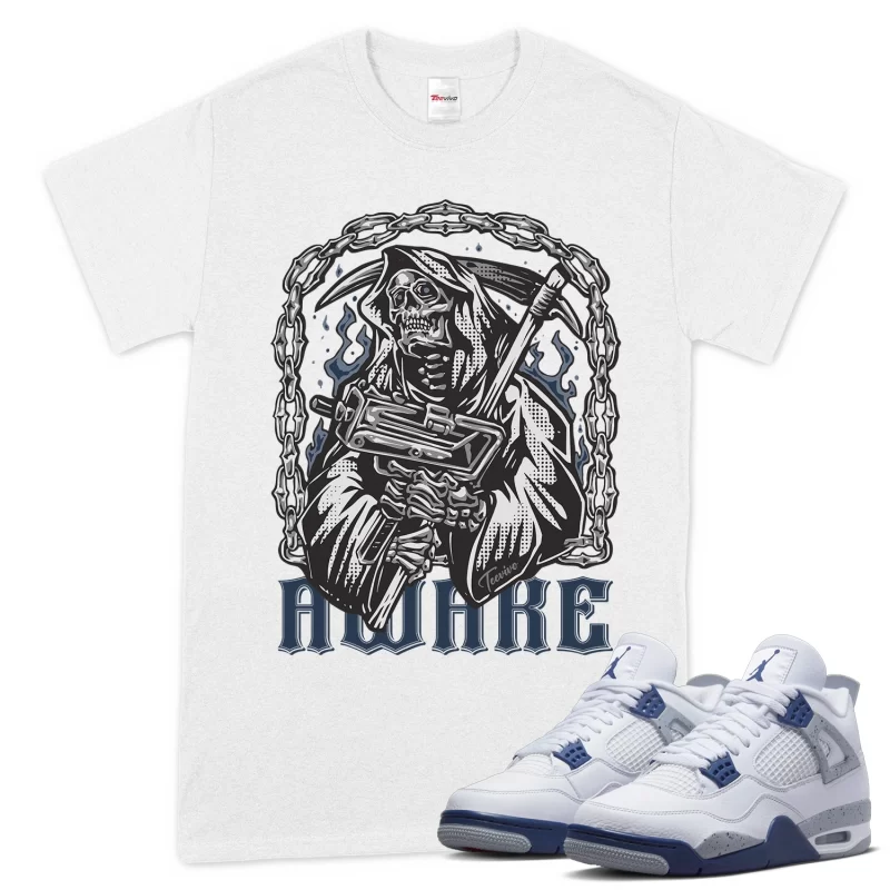 TeeVivo T-Shirt Match Air Jordan 4 Retro Midnight Navy Awake – Air Jordan 4 Shirt, AJ4 Shirt