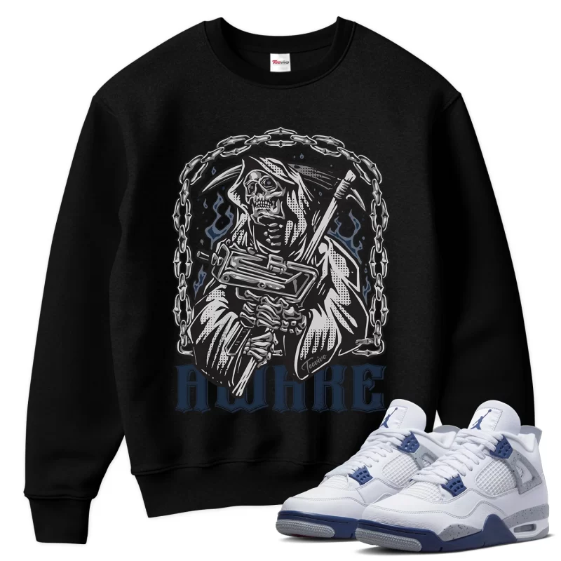 TeeVivo Sweatshirt Match Air Jordan 4 Retro Midnight Navy Awake – Air Jordan 4 Sweatshirt, AJ4 Sweatshirt
