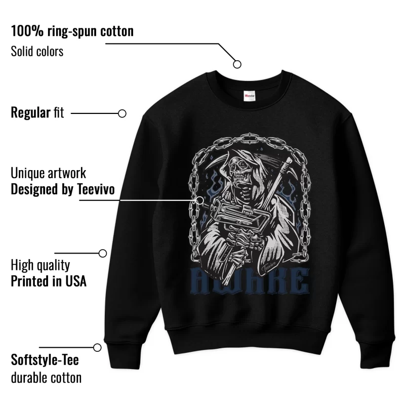 TeeVivo Sweatshirt Match Air Jordan 4 Retro Midnight Navy Awake – Air Jordan 4 Sweatshirt, AJ4 Sweatshirt