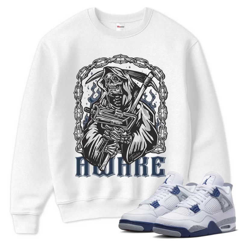 TeeVivo Sweatshirt Match Air Jordan 4 Retro Midnight Navy Awake – Air Jordan 4 Sweatshirt, AJ4 Sweatshirt