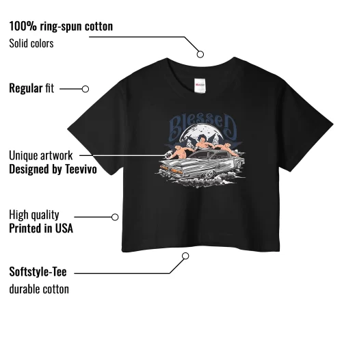 TeeVivo Crop Top Match Air Jordan 4 Retro Midnight Navy Blessed – Air Jordan 4 Crop Top, AJ4 Crop Top