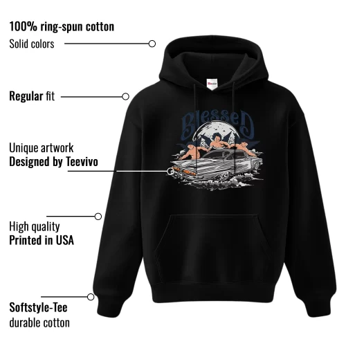 TeeVivo Hoodie Match Air Jordan 4 Retro Midnight Navy Blessed – Air Jordan 4 Hoodie, AJ4 Hoodie