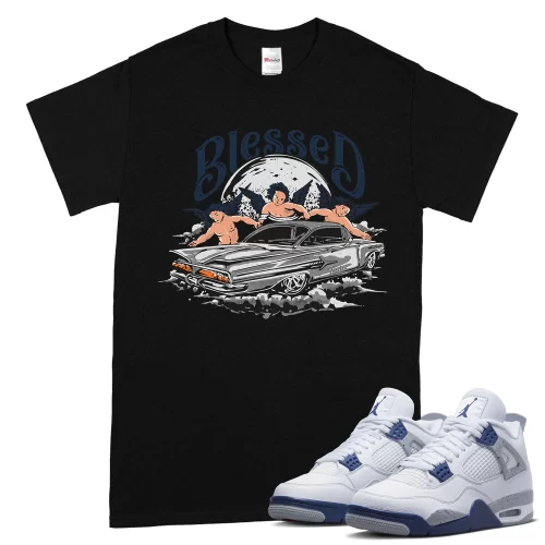 TeeVivo T-Shirt Match Air Jordan 4 Retro Midnight Navy Blessed – Air Jordan 4 Shirt, AJ4 Shirt