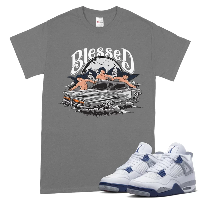 TeeVivo T-Shirt Match Air Jordan 4 Retro Midnight Navy Blessed – Air Jordan 4 Shirt, AJ4 Shirt