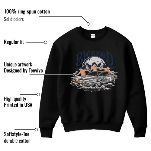TeeVivo Sweatshirt Match Air Jordan 4 Retro Midnight Navy Blessed – Air Jordan 4 Sweatshirt, AJ4 Sweatshirt