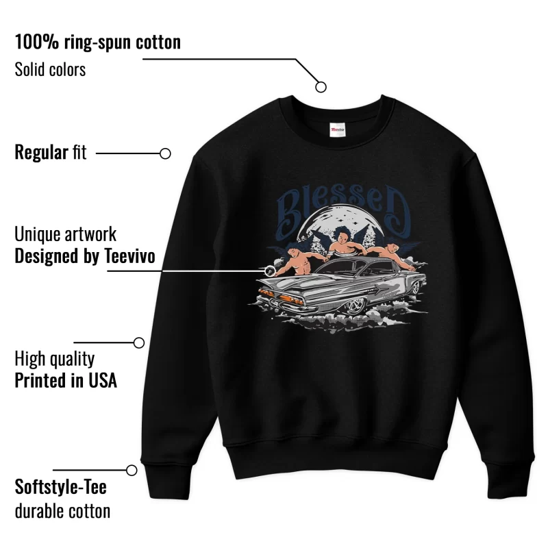 TeeVivo Sweatshirt Match Air Jordan 4 Retro Midnight Navy Blessed – Air Jordan 4 Sweatshirt, AJ4 Sweatshirt