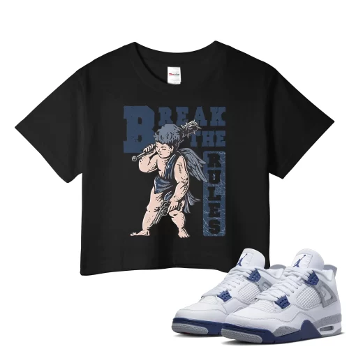 TeeVivo Crop Top Match Air Jordan 4 Retro Midnight Navy Break the rules – Air Jordan 4 Crop Top, AJ4 Crop Top