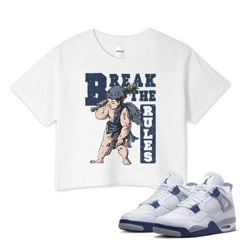 TeeVivo Crop Top Match Air Jordan 4 Retro Midnight Navy Break the rules – Air Jordan 4 Crop Top, AJ4 Crop Top