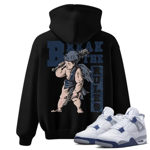 TeeVivo Hoodie Match Air Jordan 4 Retro Midnight Navy Break the rules – Air Jordan 4 Hoodie, AJ4 Hoodie