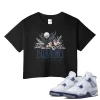 TeeVivo Crop Top Match Air Jordan 4 Retro Midnight Navy Burning the ground – Air Jordan 4 Crop Top, AJ4 Crop Top