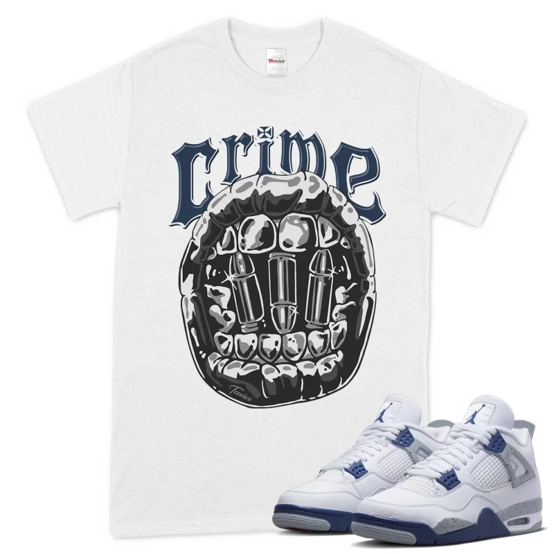 TeeVivo T-Shirt Match Air Jordan 4 Retro Midnight Navy Crime – Air Jordan 4 Shirt, AJ4 Shirt