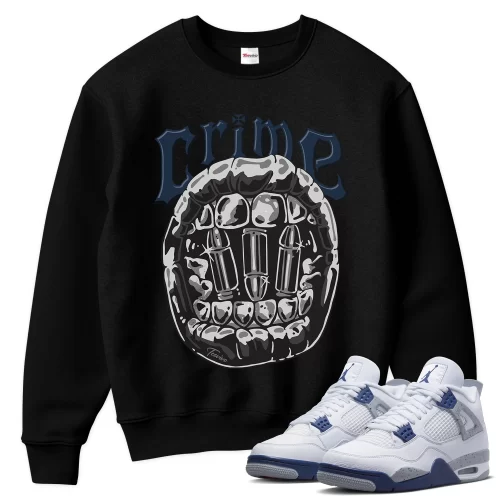 TeeVivo Sweatshirt Match Air Jordan 4 Retro Midnight Navy Crime – Air Jordan 4 Sweatshirt, AJ4 Sweatshirt