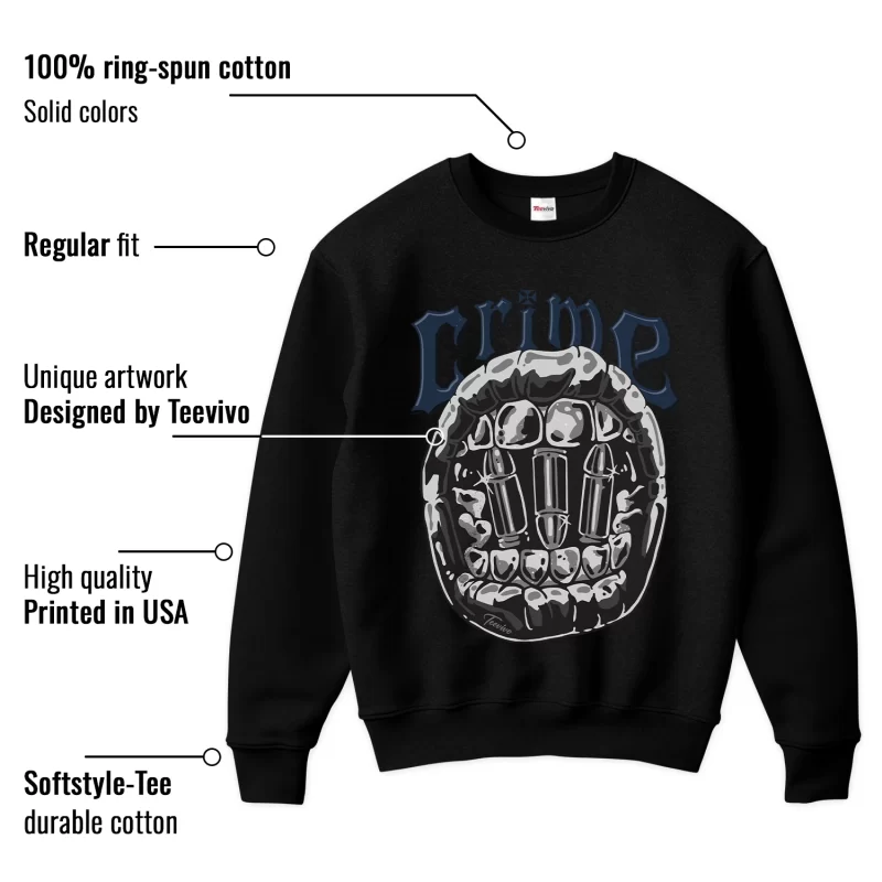 TeeVivo Sweatshirt Match Air Jordan 4 Retro Midnight Navy Crime – Air Jordan 4 Sweatshirt, AJ4 Sweatshirt