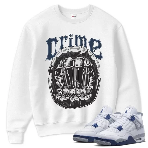 TeeVivo Sweatshirt Match Air Jordan 4 Retro Midnight Navy Crime – Air Jordan 4 Sweatshirt, AJ4 Sweatshirt