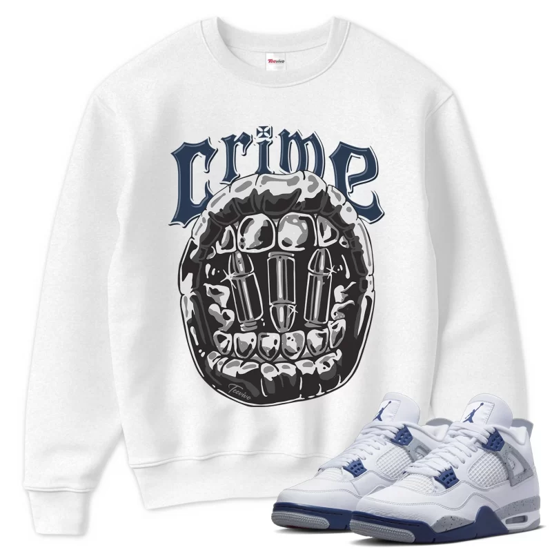 TeeVivo Sweatshirt Match Air Jordan 4 Retro Midnight Navy Crime – Air Jordan 4 Sweatshirt, AJ4 Sweatshirt