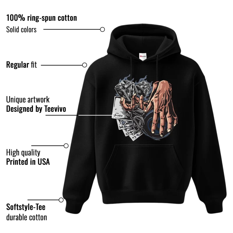TeeVivo Hoodie Match Air Jordan 4 Retro Midnight Navy Gambling – Air Jordan 4 Hoodie, AJ4 Hoodie