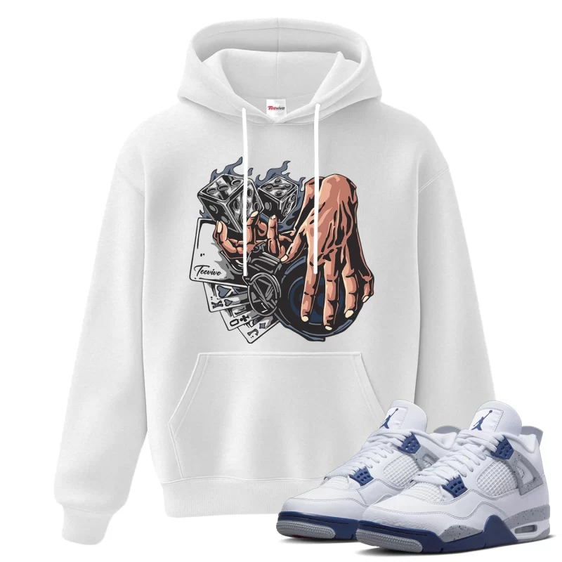 TeeVivo Hoodie Match Air Jordan 4 Retro Midnight Navy Gambling – Air Jordan 4 Hoodie, AJ4 Hoodie