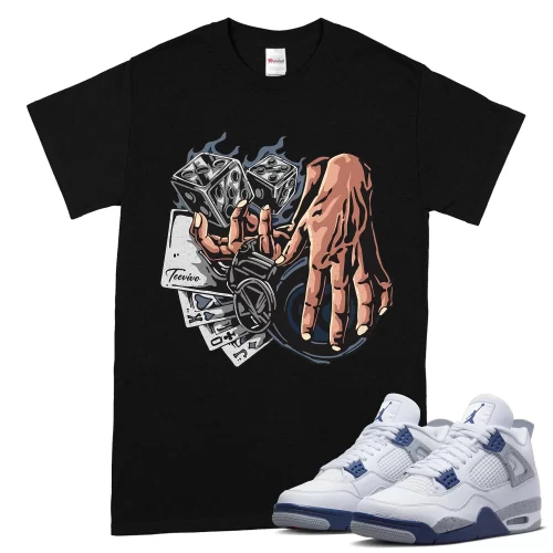 TeeVivo T-Shirt Match Air Jordan 4 Retro Midnight Navy Gambling – Air Jordan 4 Shirt, AJ4 Shirt