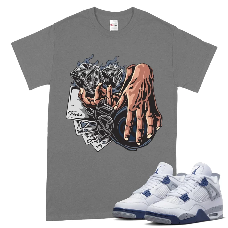 TeeVivo T-Shirt Match Air Jordan 4 Retro Midnight Navy Gambling – Air Jordan 4 Shirt, AJ4 Shirt