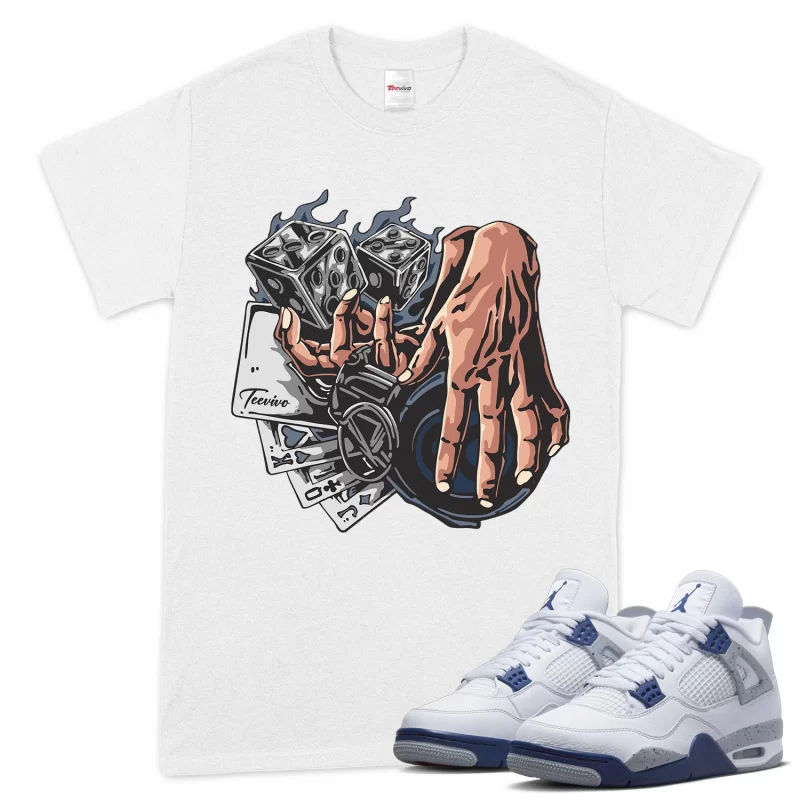 TeeVivo T-Shirt Match Air Jordan 4 Retro Midnight Navy Gambling – Air Jordan 4 Shirt, AJ4 Shirt