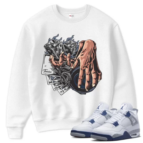 TeeVivo Sweatshirt Match Air Jordan 4 Retro Midnight Navy Gambling – Air Jordan 4 Sweatshirt, AJ4 Sweatshirt