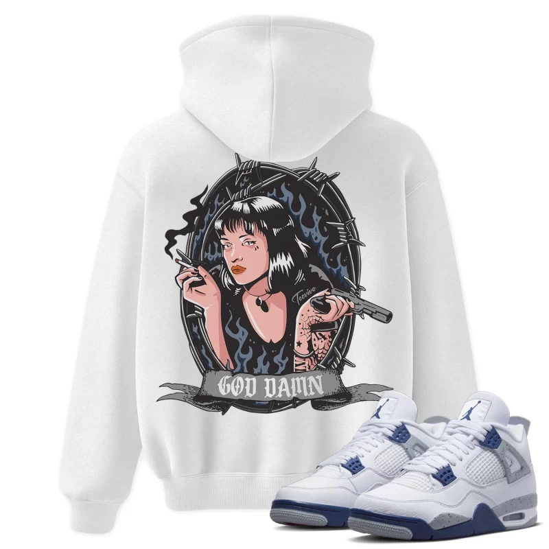 TeeVivo Hoodie Match Air Jordan 4 Retro Midnight Navy God Daaamn – Air Jordan 4 Hoodie, AJ4 Hoodie