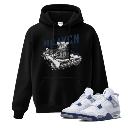 TeeVivo Hoodie Match Air Jordan 4 Retro Midnight Navy Heaven vibes – Air Jordan 4 Hoodie, AJ4 Hoodie