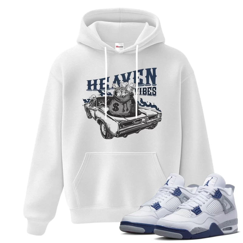 TeeVivo Hoodie Match Air Jordan 4 Retro Midnight Navy Heaven vibes – Air Jordan 4 Hoodie, AJ4 Hoodie
