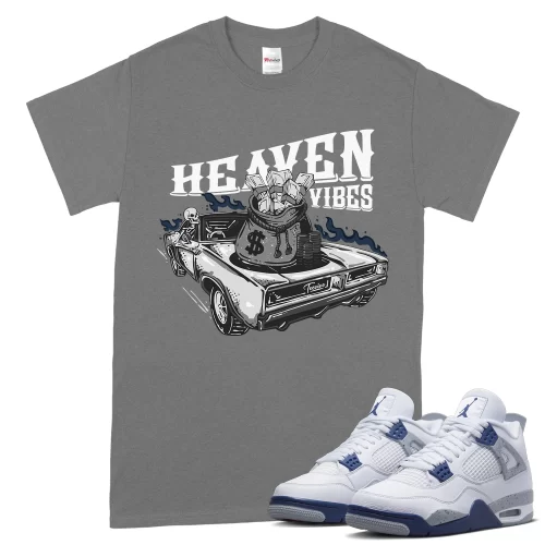 TeeVivo T-Shirt Match Air Jordan 4 Retro Midnight Navy Heaven vibes – Air Jordan 4 Shirt, AJ4 Shirt