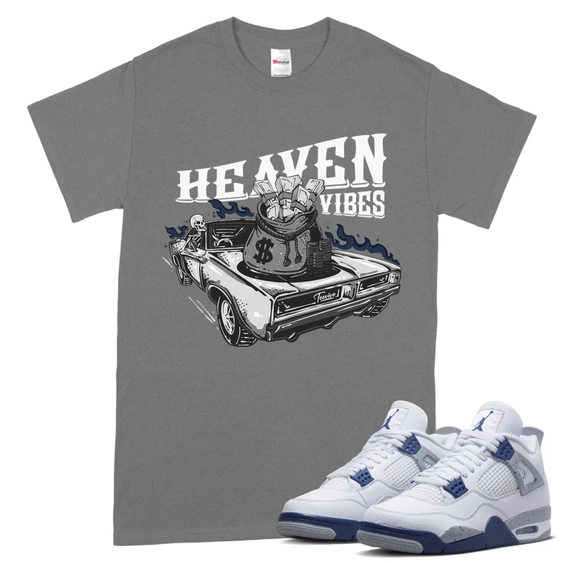 TeeVivo T-Shirt Match Air Jordan 4 Retro Midnight Navy Heaven vibes – Air Jordan 4 Shirt, AJ4 Shirt