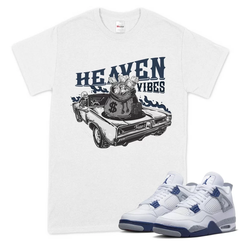 TeeVivo T-Shirt Match Air Jordan 4 Retro Midnight Navy Heaven vibes – Air Jordan 4 Shirt, AJ4 Shirt